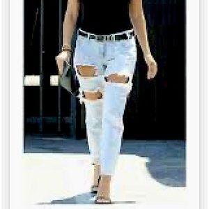 One Teaspoon trashed Freebird light wash low waist cropped jeans size 27